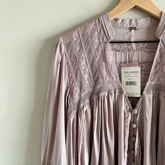 Free People Esme Button-Down Blouse | Lavender Mauve | Size Small | New with Tag - Picture 8 of 16
